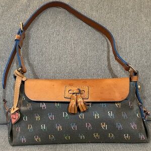 Dooney & Bourke Brown Multicolor Logo Shoulder Bag